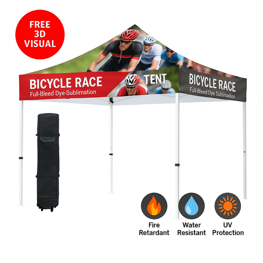 Premium Aluminum 10' Tent Kit (Full-Bleed Dye Sublimation) 17" Valance